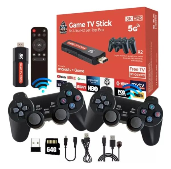 Game TV Stick 5G - 8K Android Ultra HD + Controles