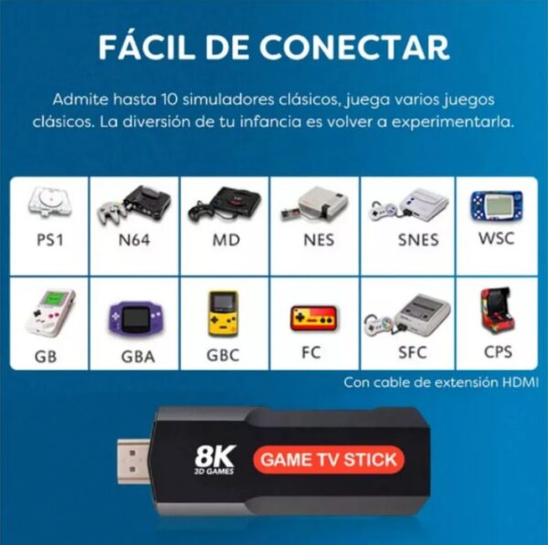 Game TV Stick 5G - 8K Android Ultra HD + Controles - Image 4